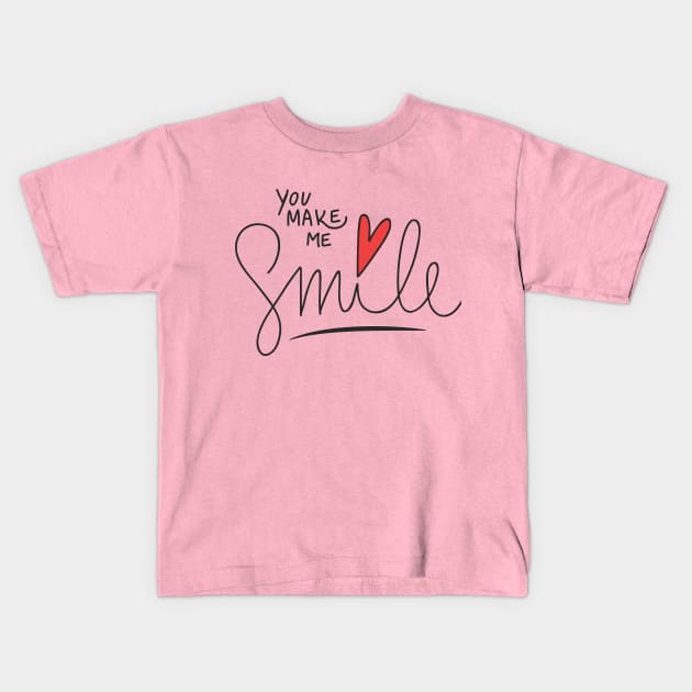 You make me smile Kids T-Shirt by Odilen